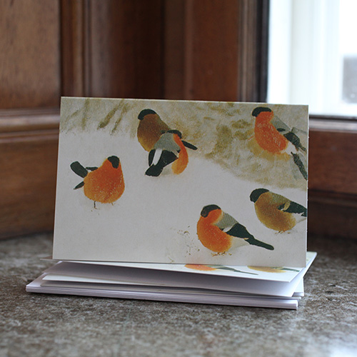 Christmas cards, 5 blank cards with envelope, Bullfinch sketch by Bruno Liljefors in the group  at Stiftelsen Prins Eugens Waldemarsudde (4044973)