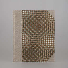 Anteckningsbok Purpurs, Beige med blåa blommor