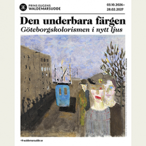 Utställningsaffisch, Den underbara färgen, Sandberg, Den blå bussen
