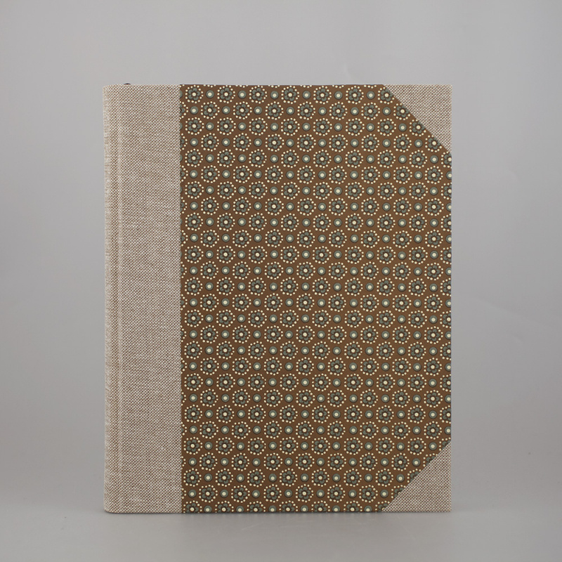 Anteckningsbok Purpurs, Beige med blåa blommor